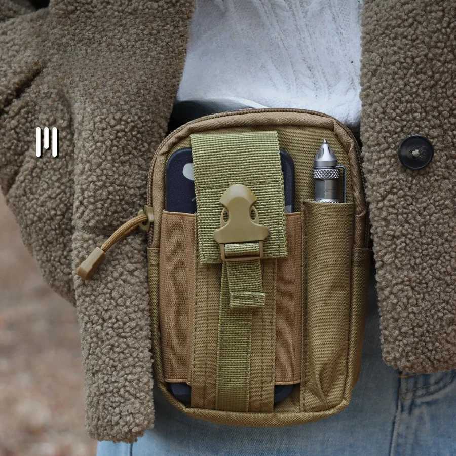 Mens Belt Bag Outdoor Waist Phone Pouch Nylon Waterproof Tactical Molle Pocket Sports Hunting Accessories EDC Tool Storage Pack R250729