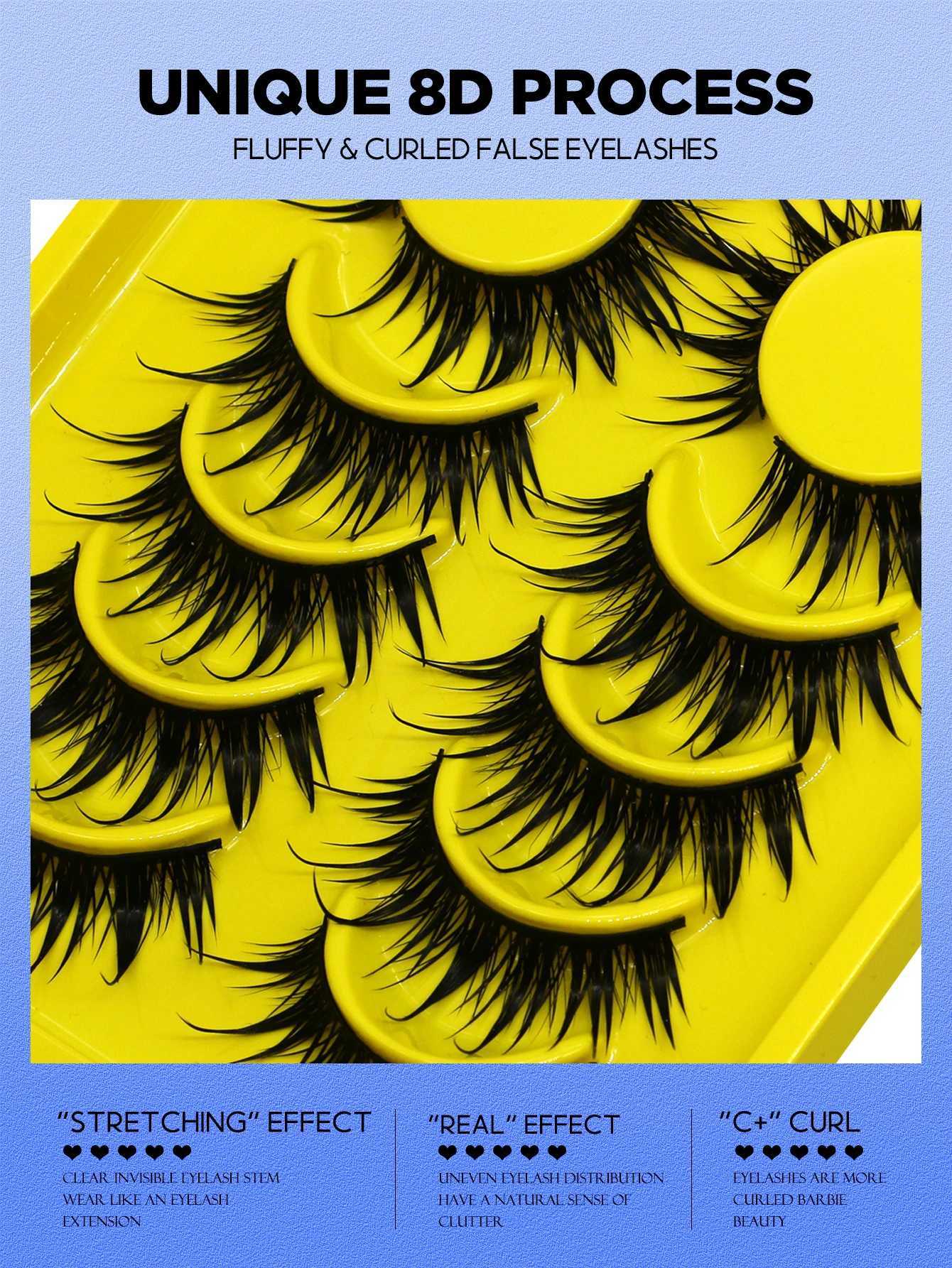 Groinneya New Natural Manga Lashes Soft False Eyelashes Look Like Mink False Eyelashes Wispy Manga Eyelashes Extension Makeup Z250730
