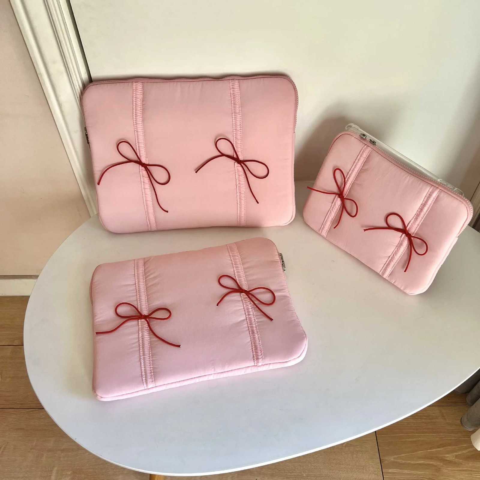 Cute Bow Laptop Sleeve for Book Air 13.3 13.6 Pro 14 15 Dell Samsung Huawei 15.6 16 iPad 9.7-11 Inch Notebook Tablet Pouch y250730