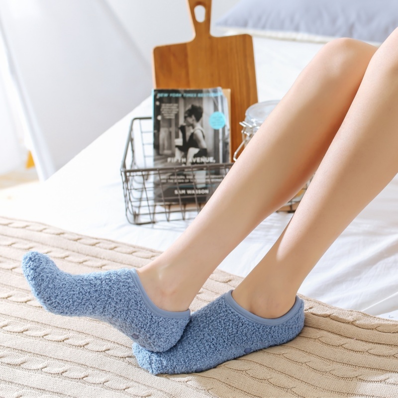 Adult Silicone Floor Thickening Plus Velvet Women's Winter Indoor Home Socks Warm Footwear Indoor Non-slip Socks