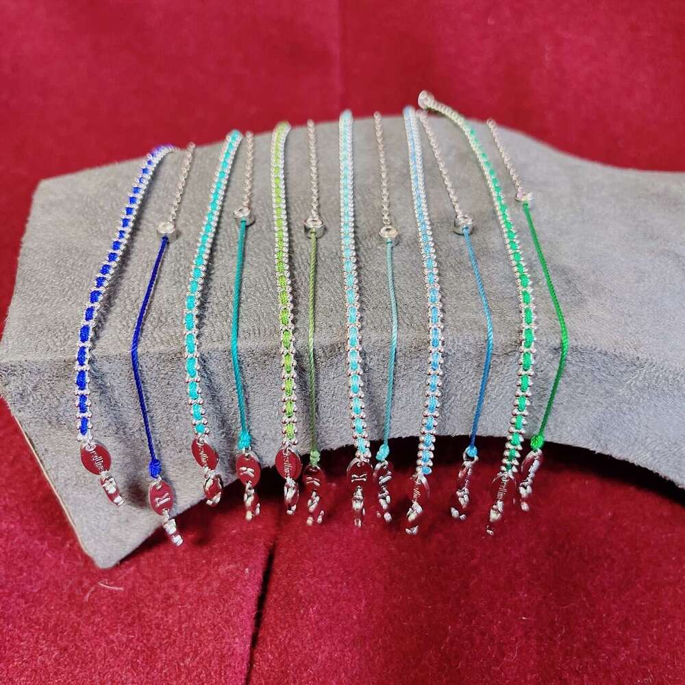 French Paris Little Red Rope Round Dia Lucky Braided Simple Classic Layered Women's Bracelet