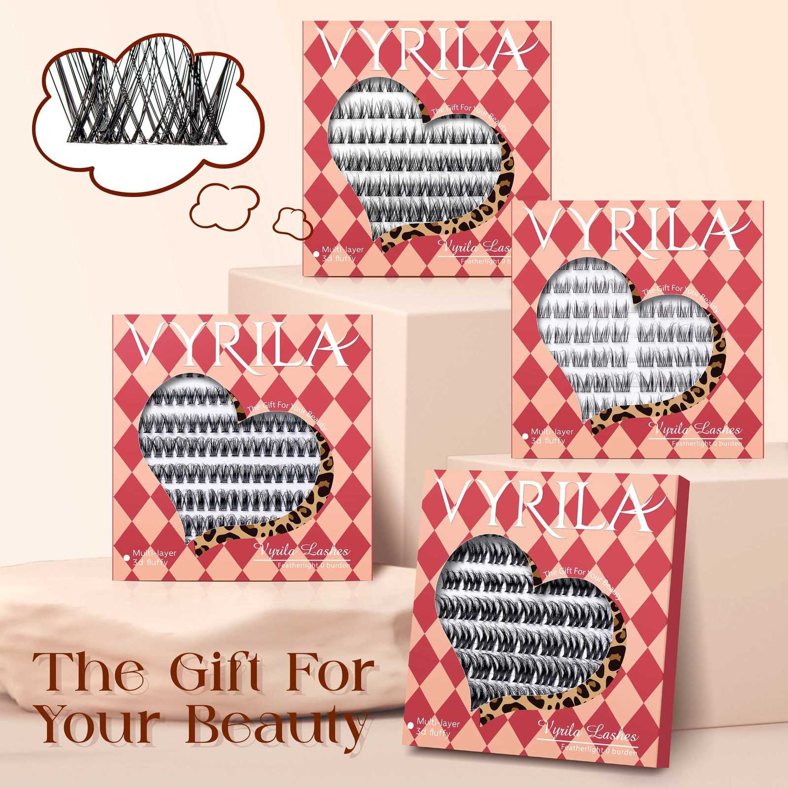 0.05mm PBT Fiber Eyelash Clusters 0.1mm Superfine Invisible Band D Curl DIY Lash Extension 8-16mm Individual Lashes Z250730