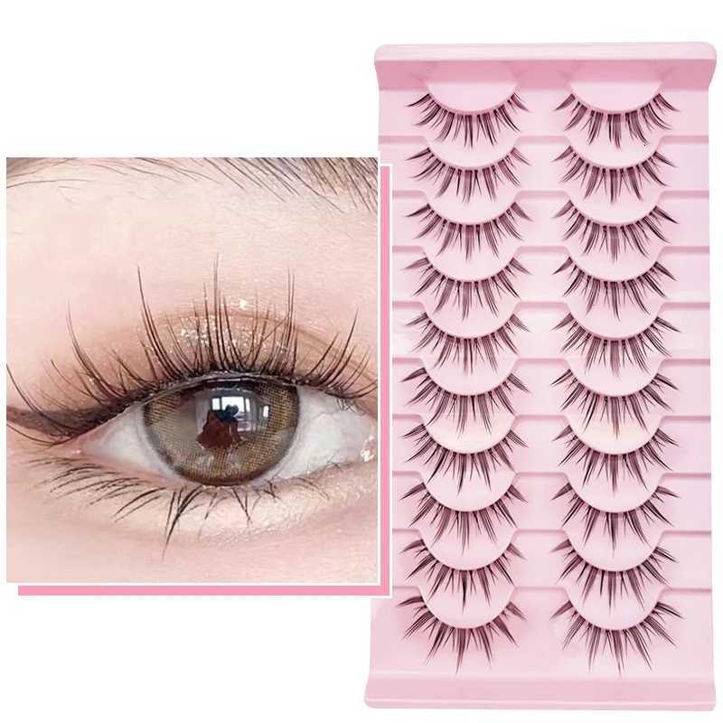 10 Pairs Natural Lashes Manga Full Strip Lashes Makeup Bulk Wholesale Dropshipping Eyelash Extension Lashes Anime False Eyelashes Z250730
