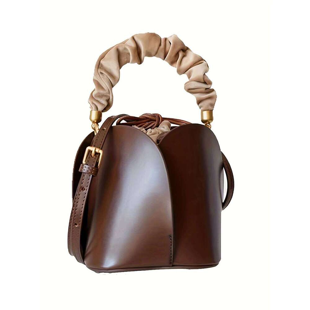 designer bag Drawstring pocket petals new vegetable basket bucket niche design retro handbag women's shoulder crossbody bag