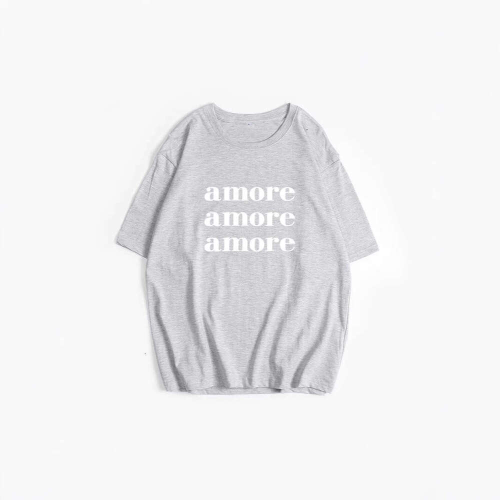 Ins Style Printed T-Shirt For Women, Summer New Versatile Loose Round Neck Pure Cotton Short Sleeve Top B5