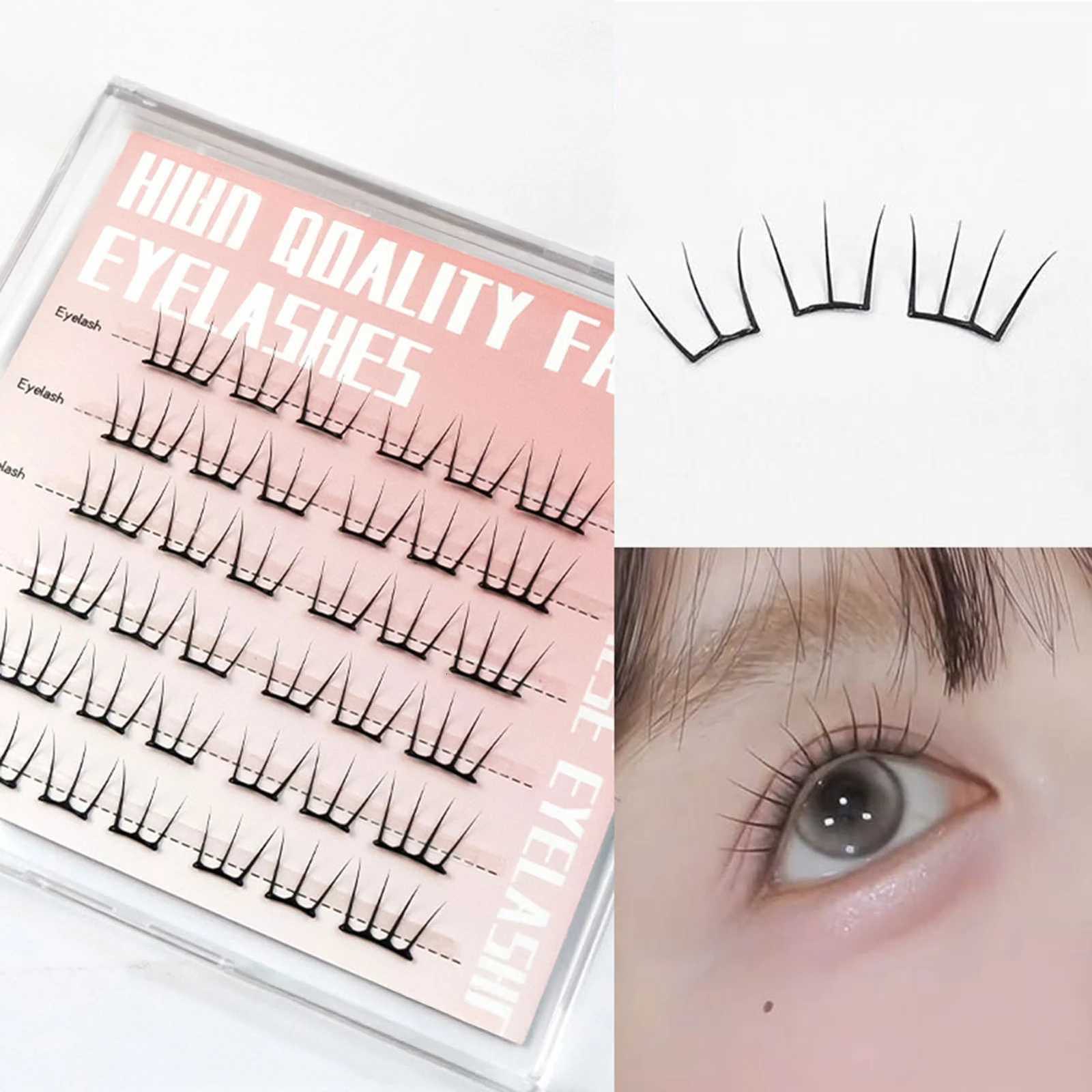 Self Adhesive DIY Lashes No Glue Needed Reusable Bottom Lash 5D Fluffy Cluster Eyelash Korean DIY Manga Lash Extension At Home Z250730