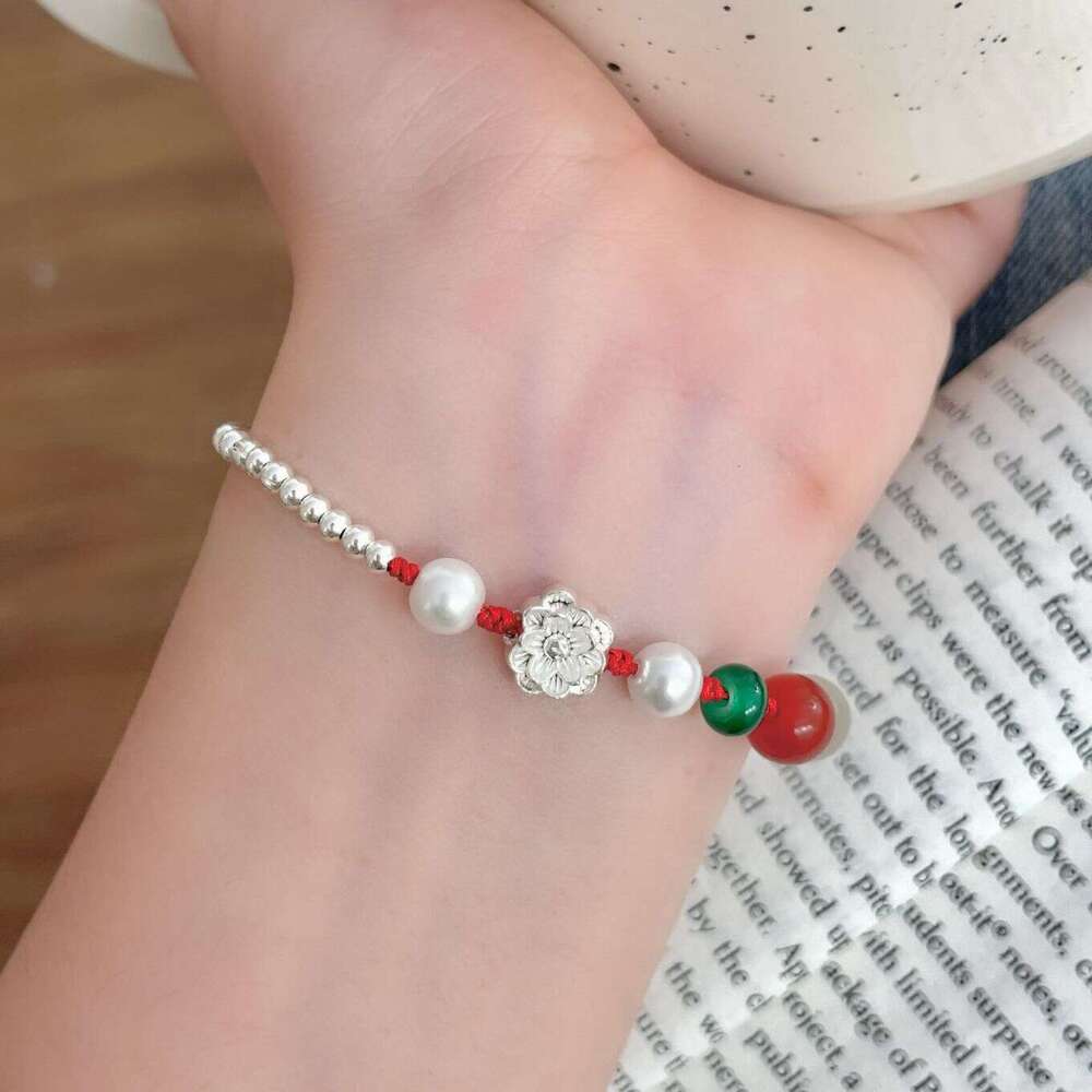 Duobao Small Lotus Fragment Sier for Women New Niche Simple Artistic High-Value Woven Bracelet e14