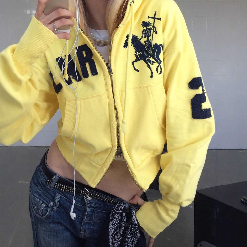 New Ins Style Loose Zipper Cardigan Trendy Fashion Personality Knight Letter 3D Print Pocket Hooded Sweatshirt