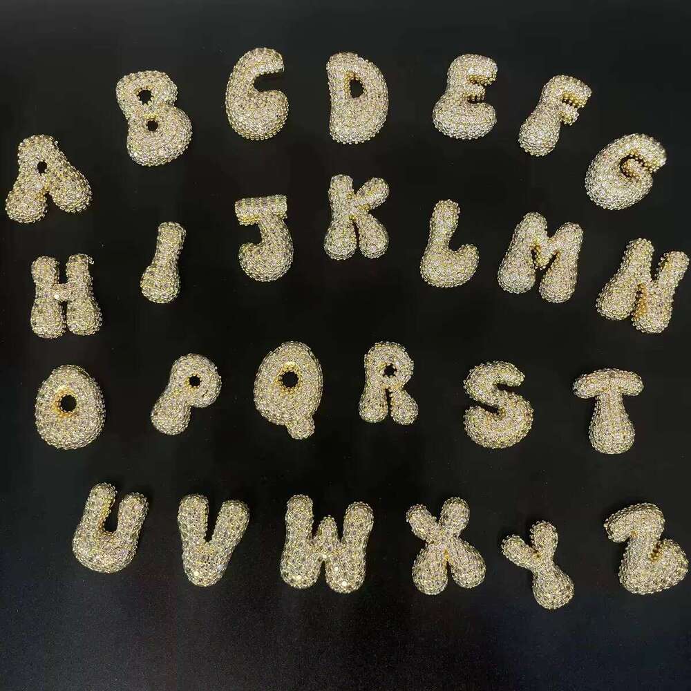 Fashion 26 & Charming Gold-Plated Zircon Letter Design Charm Pendant