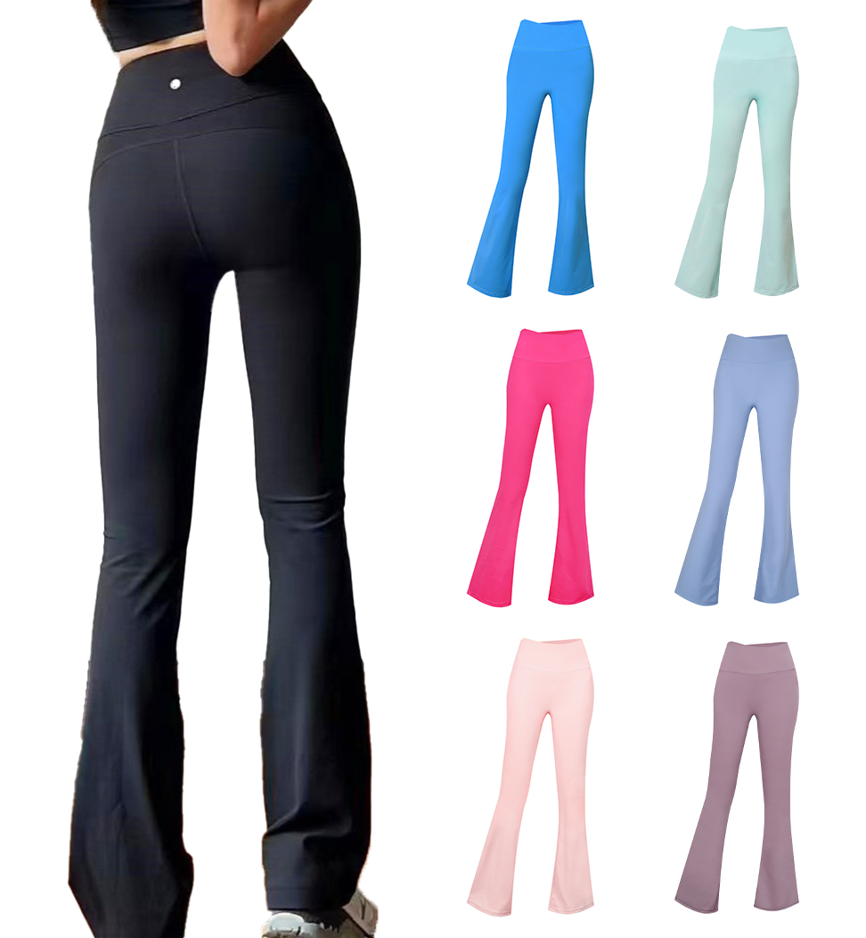 Hot 5A Women Yoga leggings Wide Leg Wide Leg Pants High Elastic High Waist Skinny Sports Fitness Solid Color Tummy Flare Pants Slim leggings