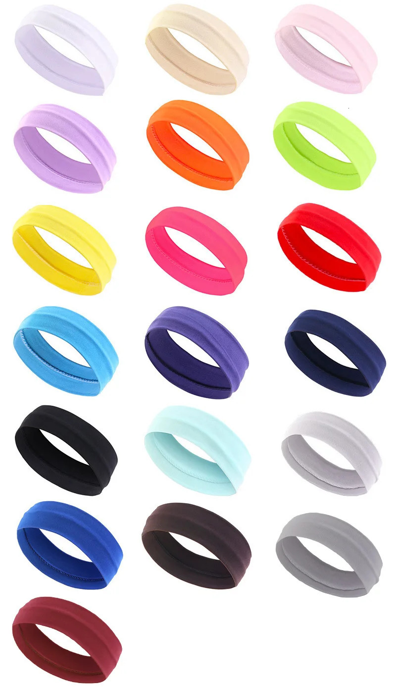 2025 Fashion Summer Sports Headband Men Women Solid Running Absorb Sweat Hair Bands Yoga Stretch Fitness Hairbands 250716