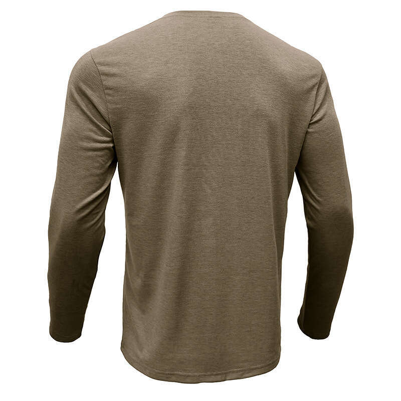 European And American Men's Long Sleeve Crew Neck T-Shirt Amazon Men's Base Shirt Foreign Trade Men's T-Shirt Henry Collar Top