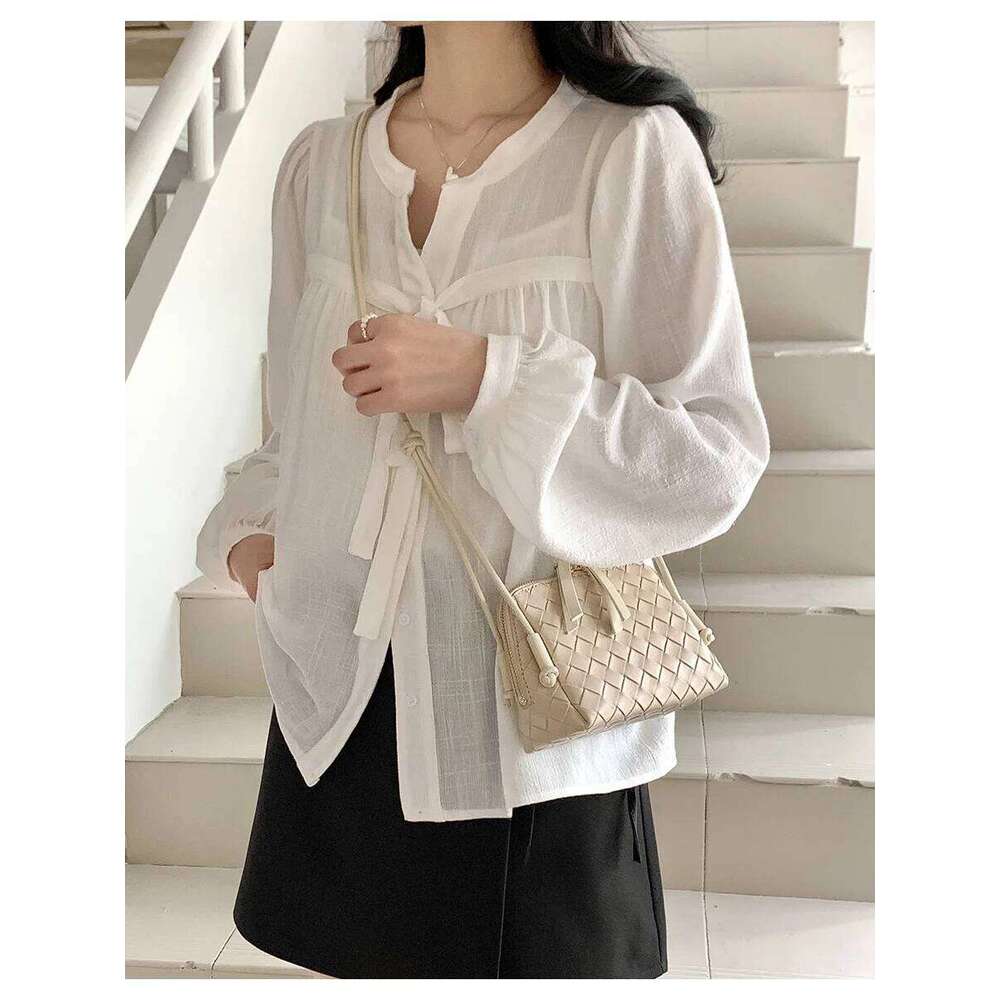 Woven ell Crossbody Casual Versatile Single oulder Phone Bag for Women Korean Sle Artistic Retro Design