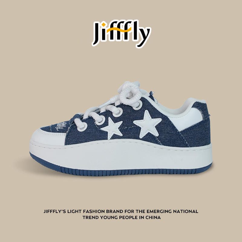 Jifffly women's skateboard summer 2025, versatile casual canvas for women, retro star shoes