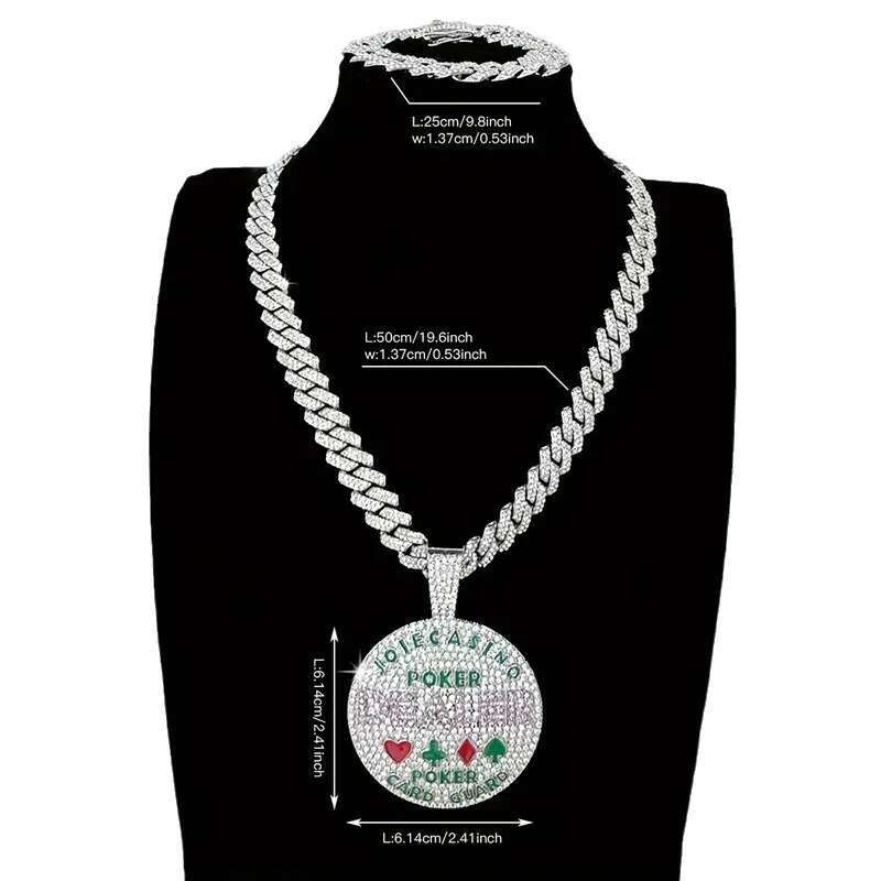 New Geometric Round Letter Creative Exaggerated Alloy Full Dia Hip-Hop Pendant