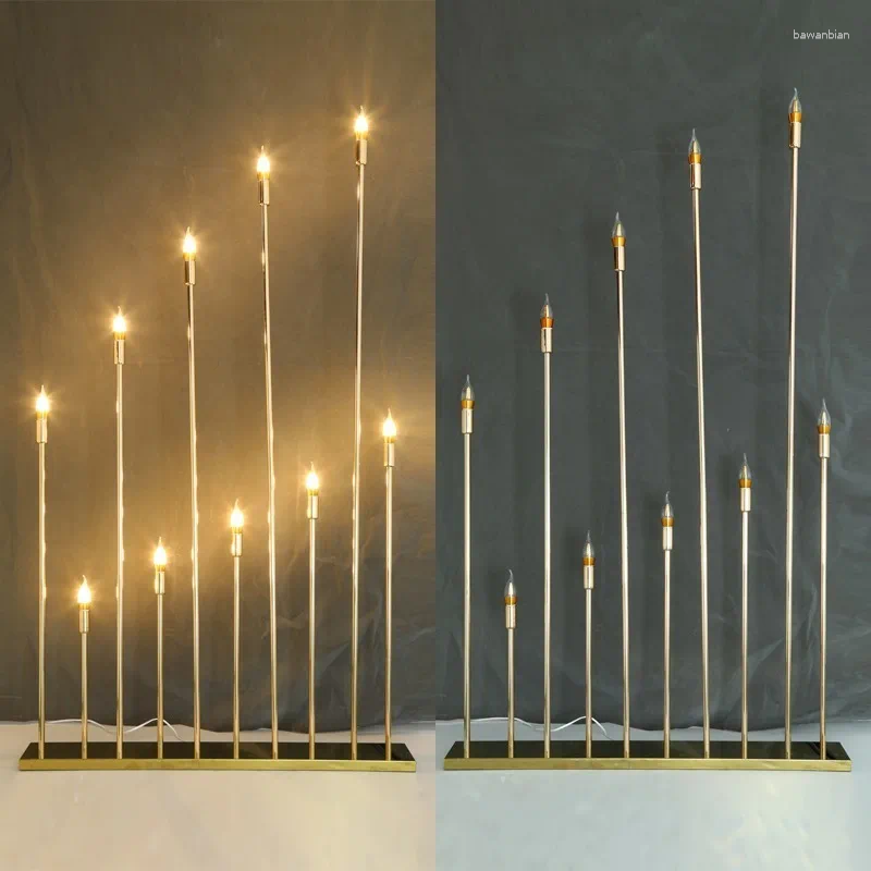 Candle Holders 2 Set 10 Heads Metal Candelabra Electric Wedding Table Centerpiece Road Lead Candelabrum For Home Decor XJ260305