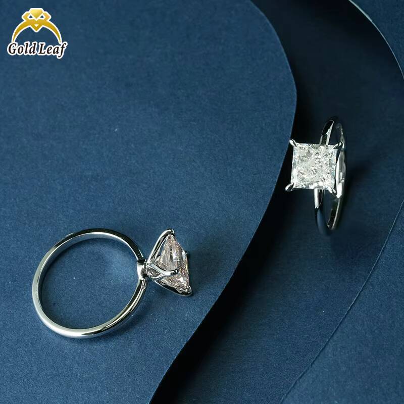 Goldleaf IGI Cultivated Diamond Rings 1CT 2CT D VVS 14K 18K White Gold for Anniversaries Fine Jewelry Collection