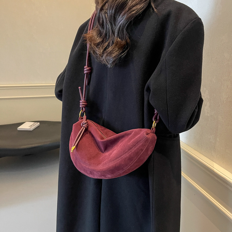 Cross-border Foreign Trade New Autumn Winter Super Hot Niche Suede Bag Versatile Designer Bag Tote Bag Purse Luxury Bag Bag Single Shoulder Underarm D