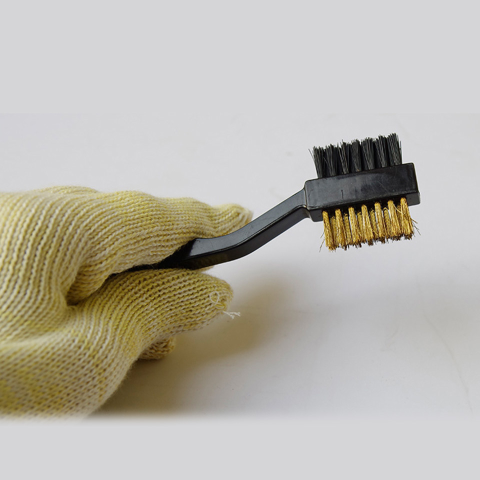 Mini Dual-Sided Golf Club Cleaning Tool, Brass and Steel Wire Brush for Rust & Dirt Removal from Grooves, Clubface, and Irons, Portable Care Tool MO-A