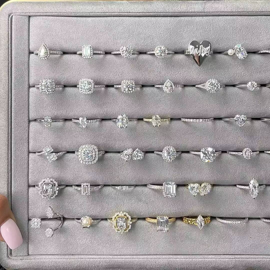 Wholesale Handmade Wedding Rings Couple Set Original Gold 14K Moissanite Diamond Ring 925 Sterling Silver Engagement Women Ring