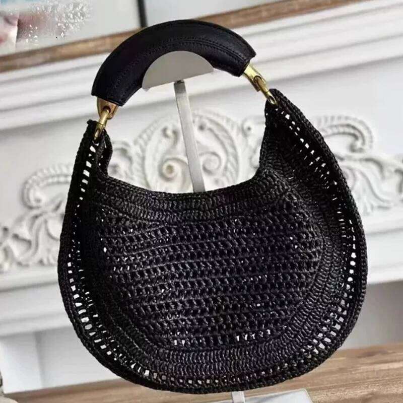 Classic Summer Beach Straw Woven Bags For Women Designer Handbag Purse 2025 New Handle Underarm Shoulder Bag