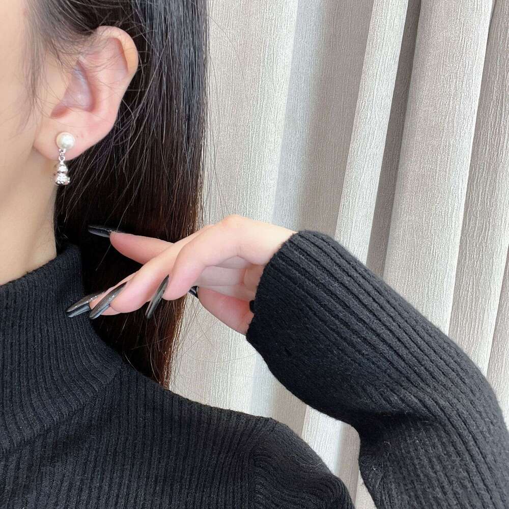 Cool Feeling Gourd Pearl New Chinese Style Niche Exquisite Unique Design Artistic Temperament Earrings d8e