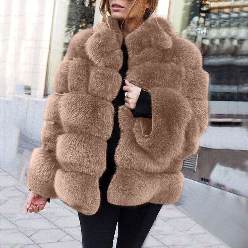 Women's Clothing Coat Fox Cross Patchwork Fur