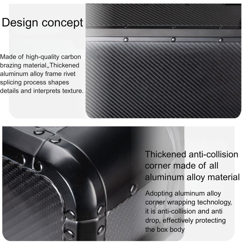 Premium Carbon Fiber Luggage Compartment for Women - Aluminum Frame Suitcase with Universal Wheels