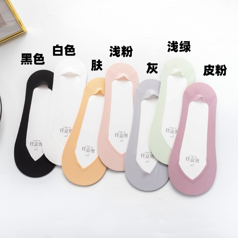 Boat Sole Invisible Ice Silk One-Piece Non-Slip Women's Cotton Socks Factory