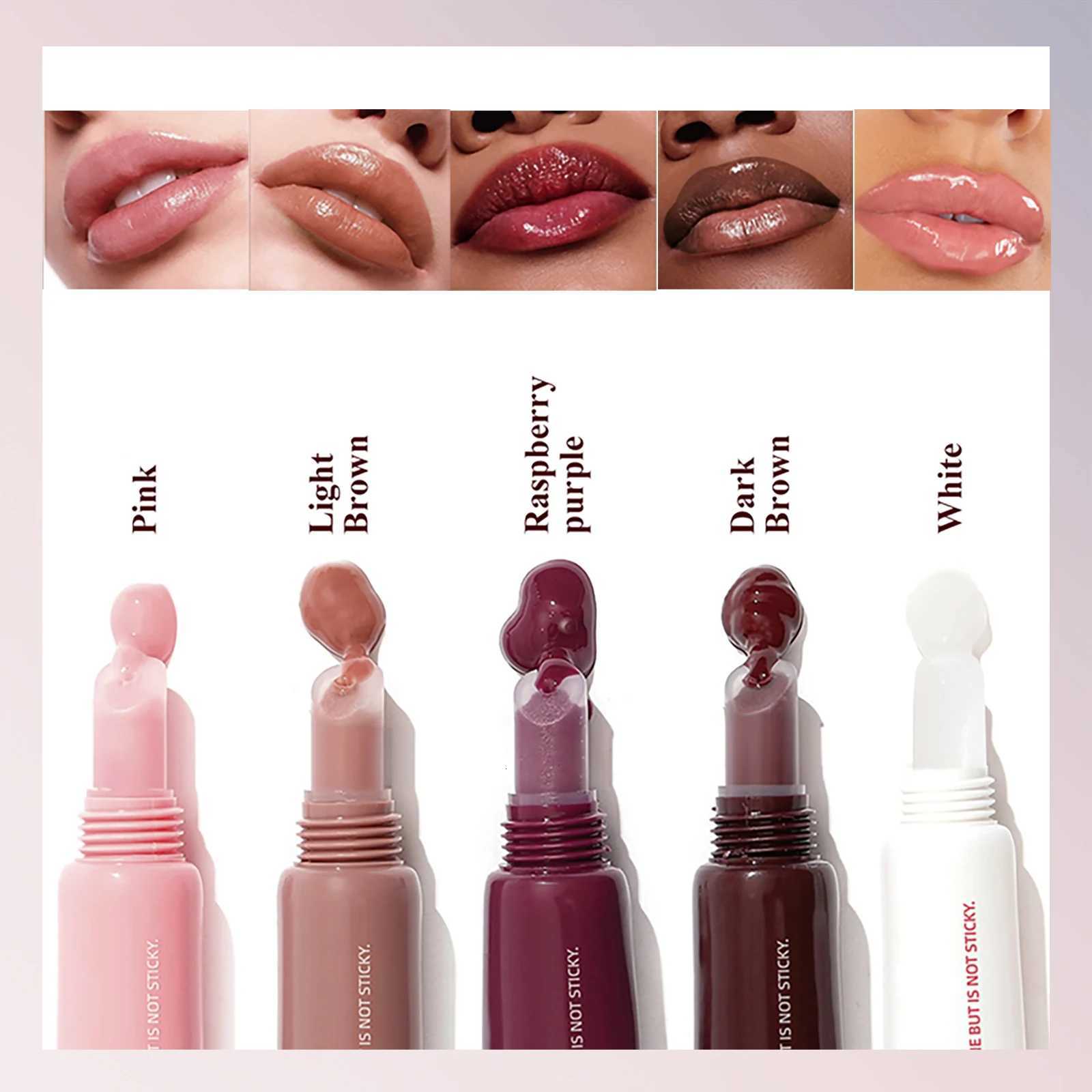 5 Colors Moisturizing Lip Mask Glaze Colored Lipstick Glass Colored Lip Gel Lip Balm Lipstick Lip Color Mouth Beauty G250728