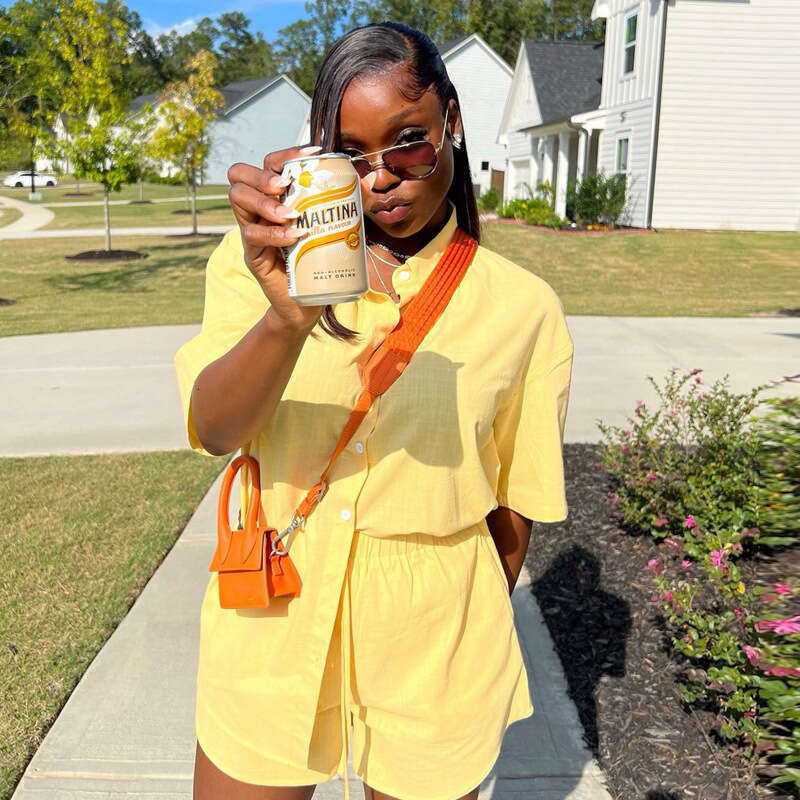 Women's Casual Comfortable Short Sleeve And Shorts Two-Piece Set For Summer B5