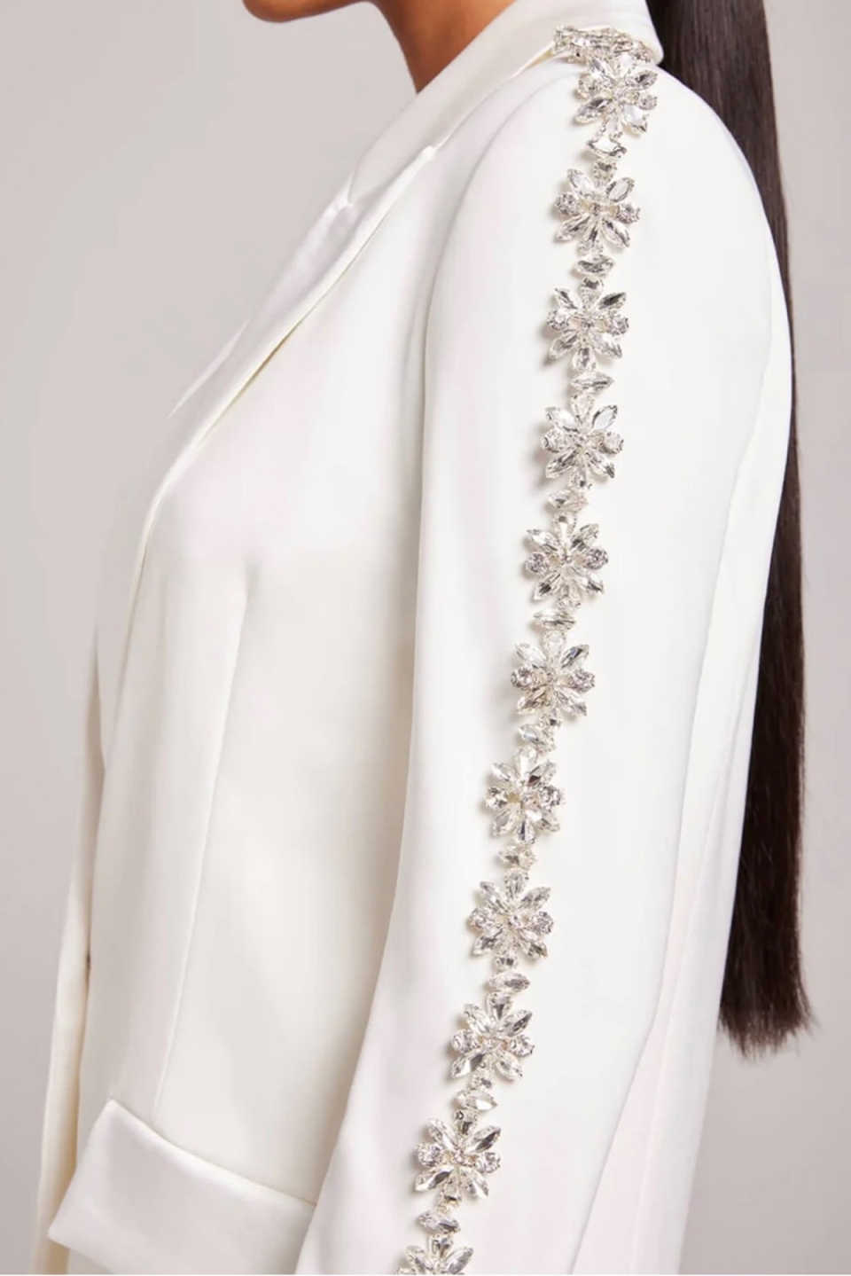 3 Pieces Crystal Women Pants Suits Ladies Shiny Beading Prom Birthday Party Formal Wear Outfit Flared Trousers Customized