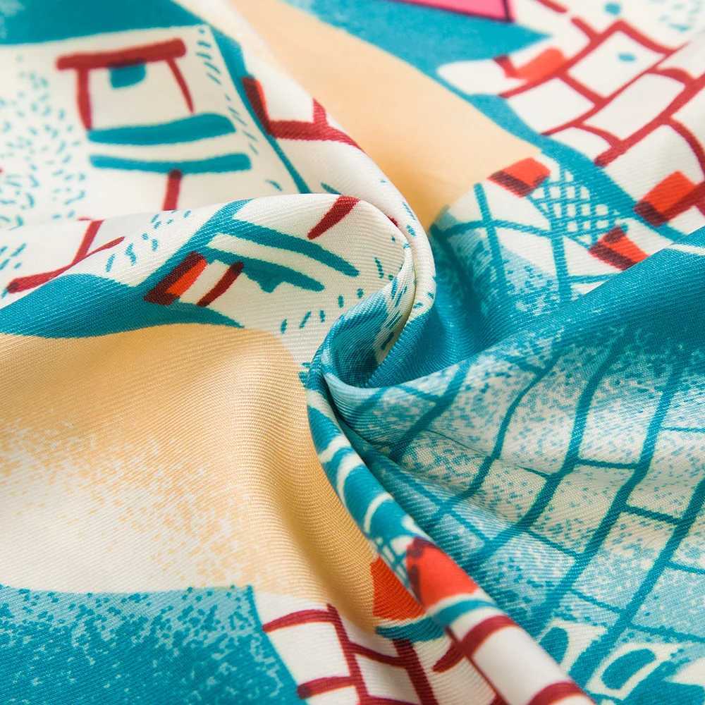 POBING Luxury Brand Twill Silk Scarf s Printed Square Scarf New Design Print Kerchief Wan Neck Shl Wrs Echarpe S250730