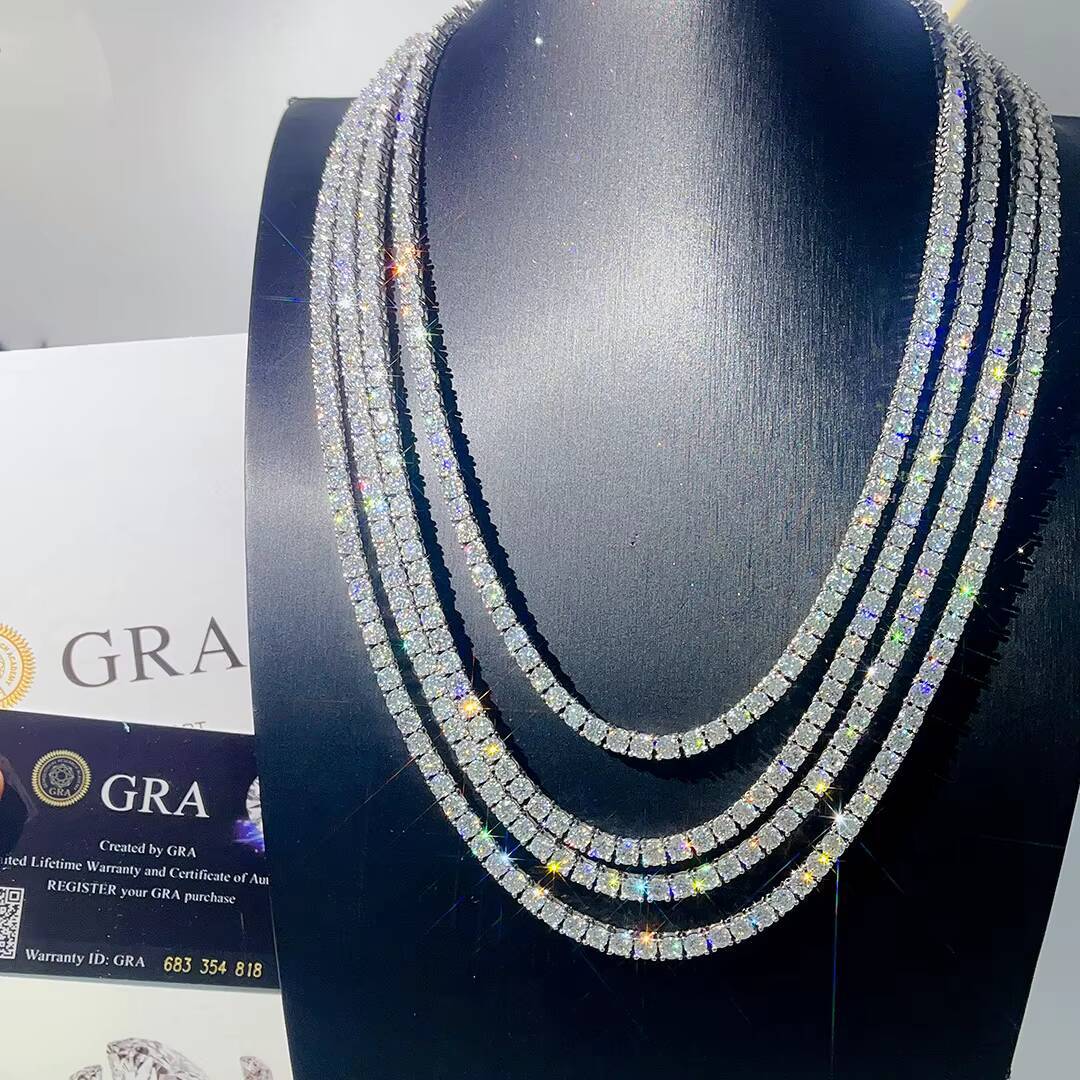 Tennis Necklace Bracelet Pass Diamond Tester Iced Out Bling Moissanite Diamond Hip Hop Jewelry 925 Silver Tennis Chain