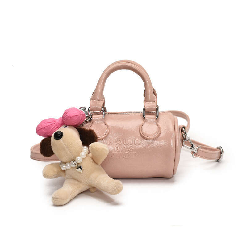 Trendy Fashionable Unique Mini Handheld Cylinder Coin Purse Korean Style Casual Design Sweet Crossbody Bag