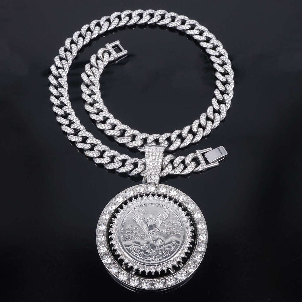 Cool Rotatable Statue of Liberty Full Dia Pendant Versatile Hip-Hop Men's Jewelry Necklace
