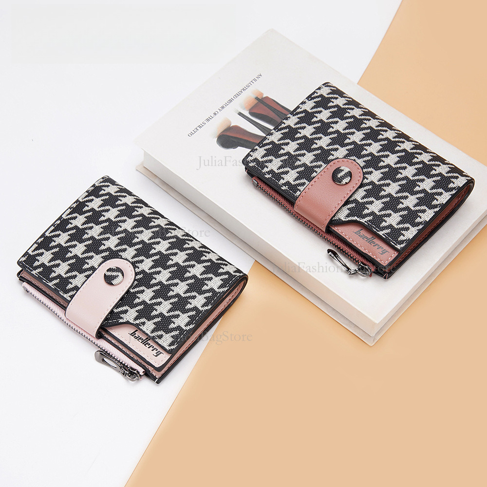 New Women's Printed Short Wallet With Free Shipping Designer Luxury Korean Color Block Multi Card Slot Card Holder Casual Zipper Coin Bag Fashion