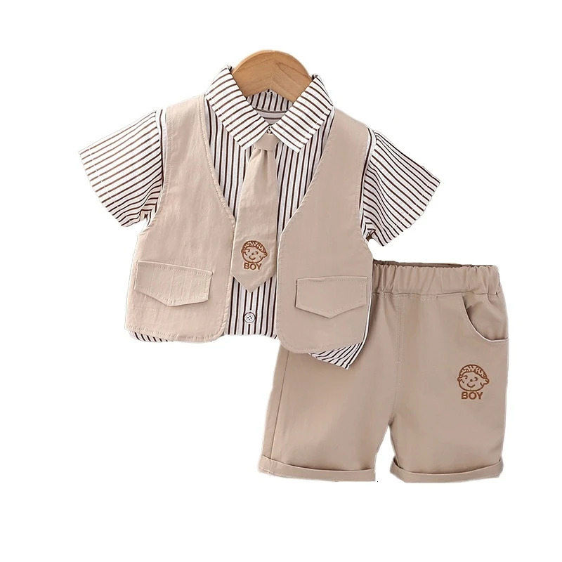 Summer Baby Boys Clothes Suit Children Shirt Shorts 2Pcs/Sets Toddler Clothing Infant Casual Cotton Costume Kids Tracksuits 250729