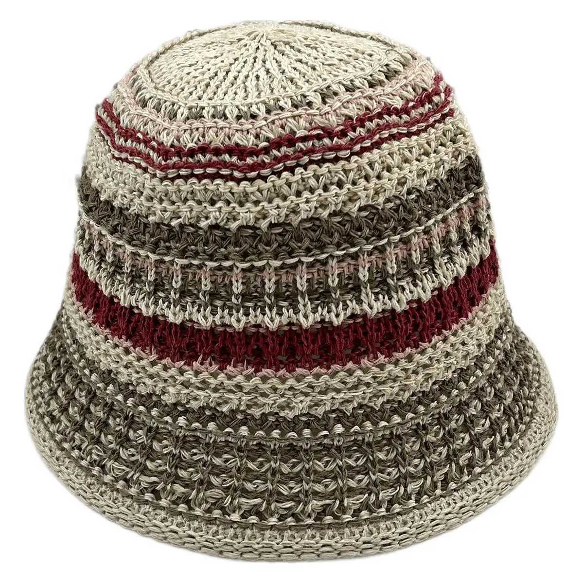 igh Chuti Spring and Summer Knitted Hollow Contra Striped Fisherman Hat Childrens Versatile Hat Sun Visor Hat Y250730