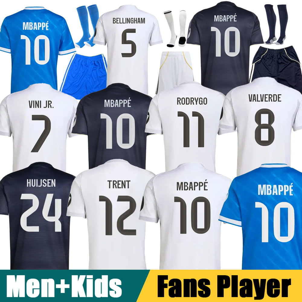 25 26 MBAPPE BELLINGHAM soccer jerseys RealS VINI JR REAL RONALDO ENDRICK 2025 MadridS realmadrid football shirts VALVERDE MODRIC fans player men kids kit jerseys
