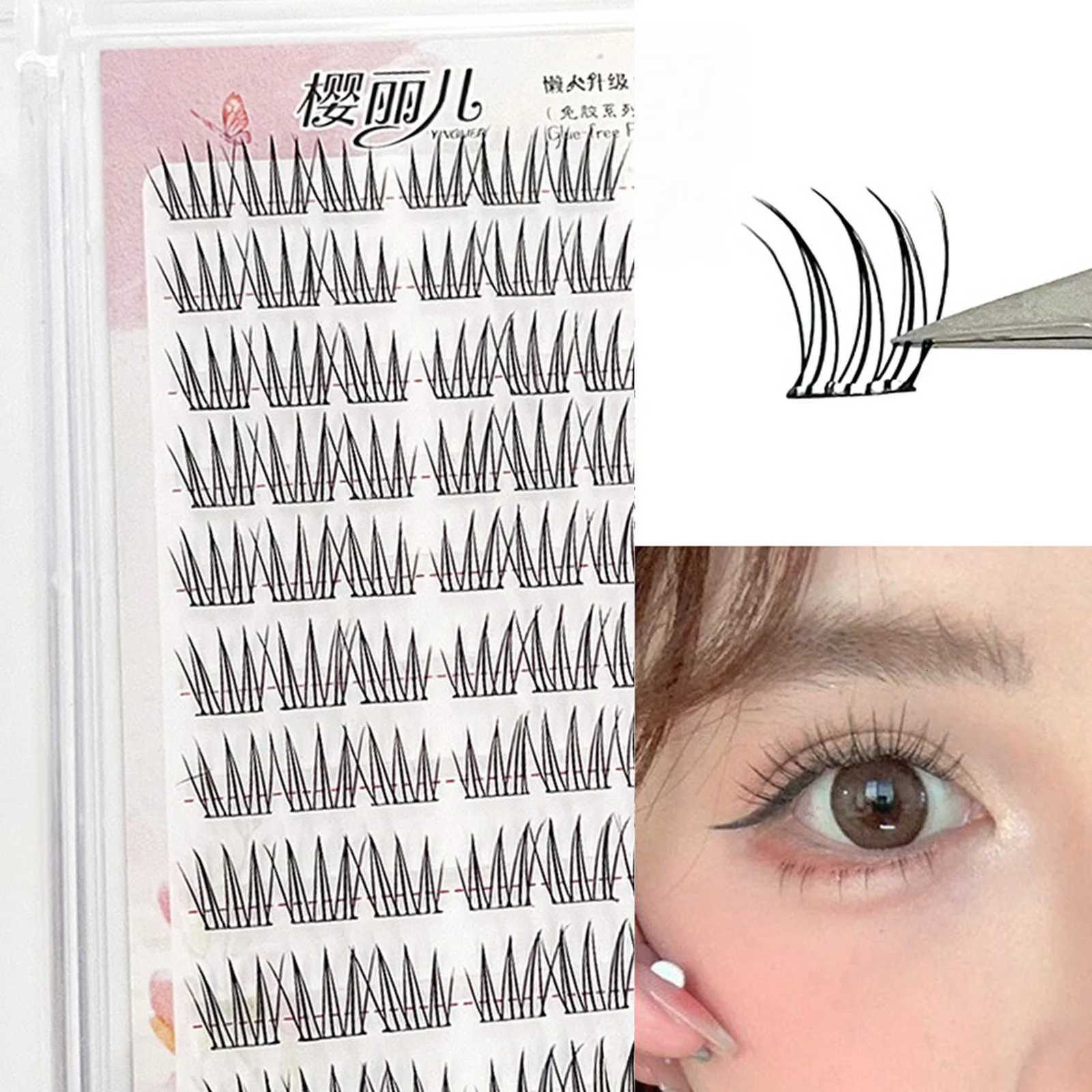 No Glue Needed Korean False Eyelashes C Curl Natural Wispy Lash Extension Segmented Manga Anime False Eyelashes Z250730