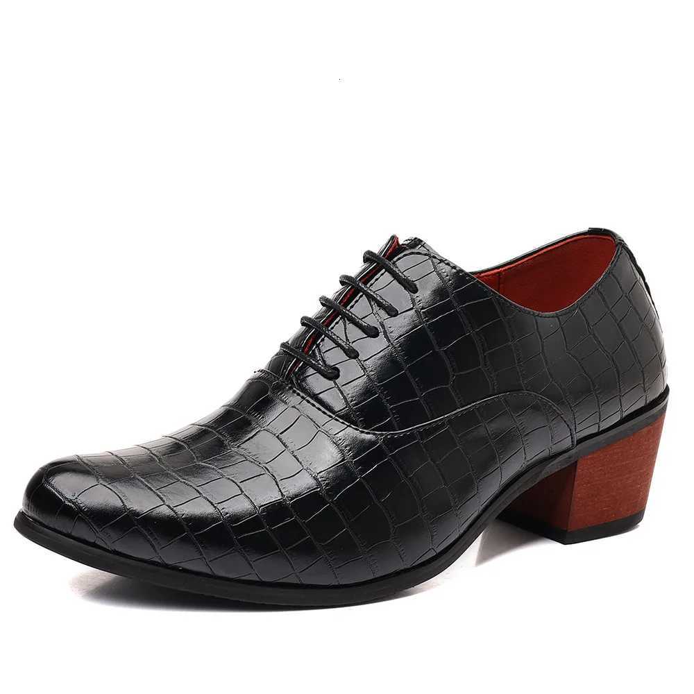 Luxury Red Mens Dress Shoes Elegant High-Heeled Leather Shoes For Men Pointed-Toe Comfortable Formal Shoes Mens Oxfords Shoes Y250731