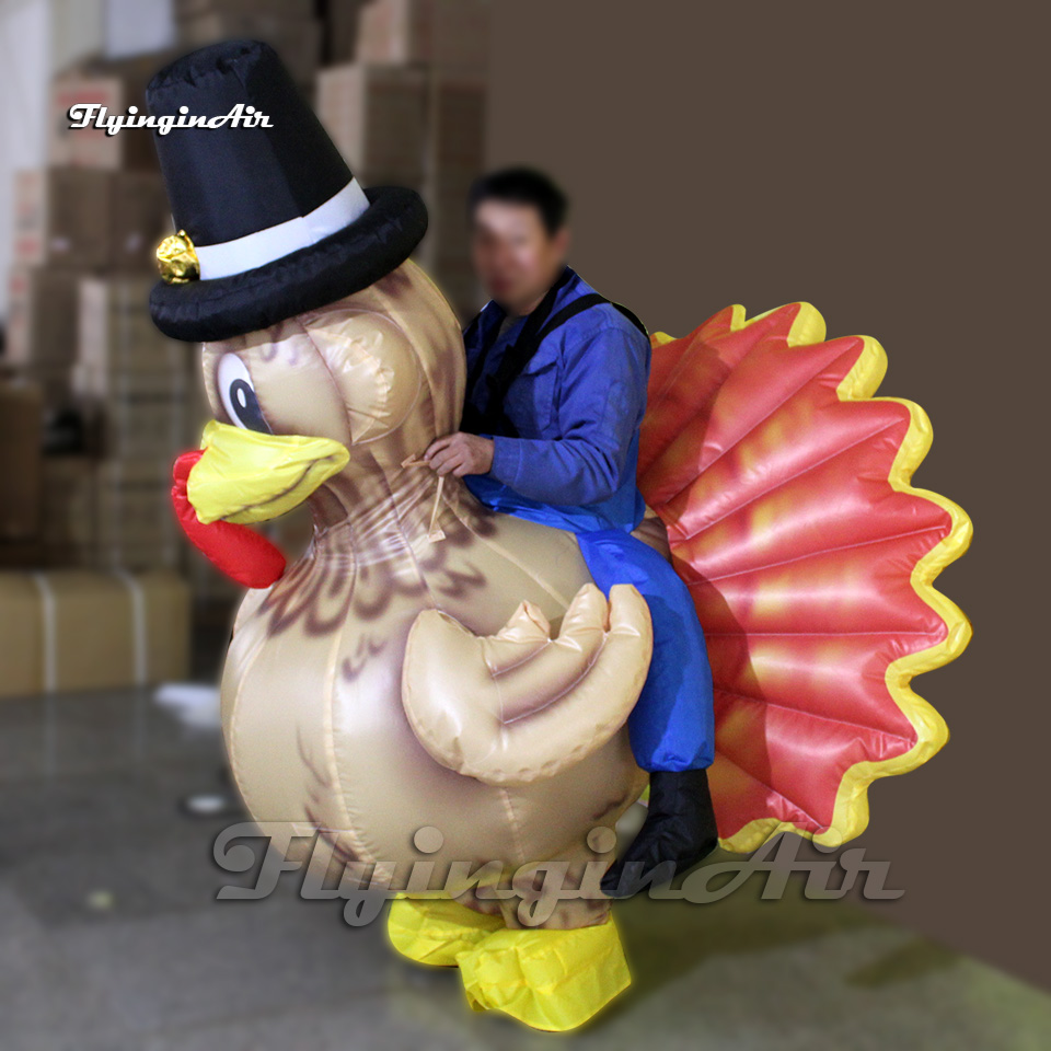 Funny Wearable Giant Inflatable Turkey Costume Blow Up Cartoon Animal Mascot Suit For Event