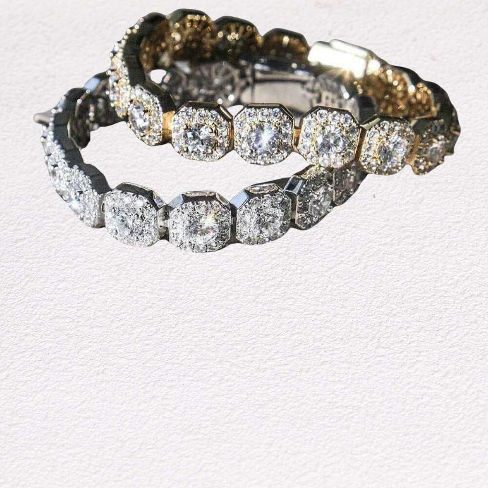 Reverse Love Pool CP Same Style Copper Zircon 10mm Sugar Cube Creative Design Hip-Hop Personality Rock Candy Bracelet