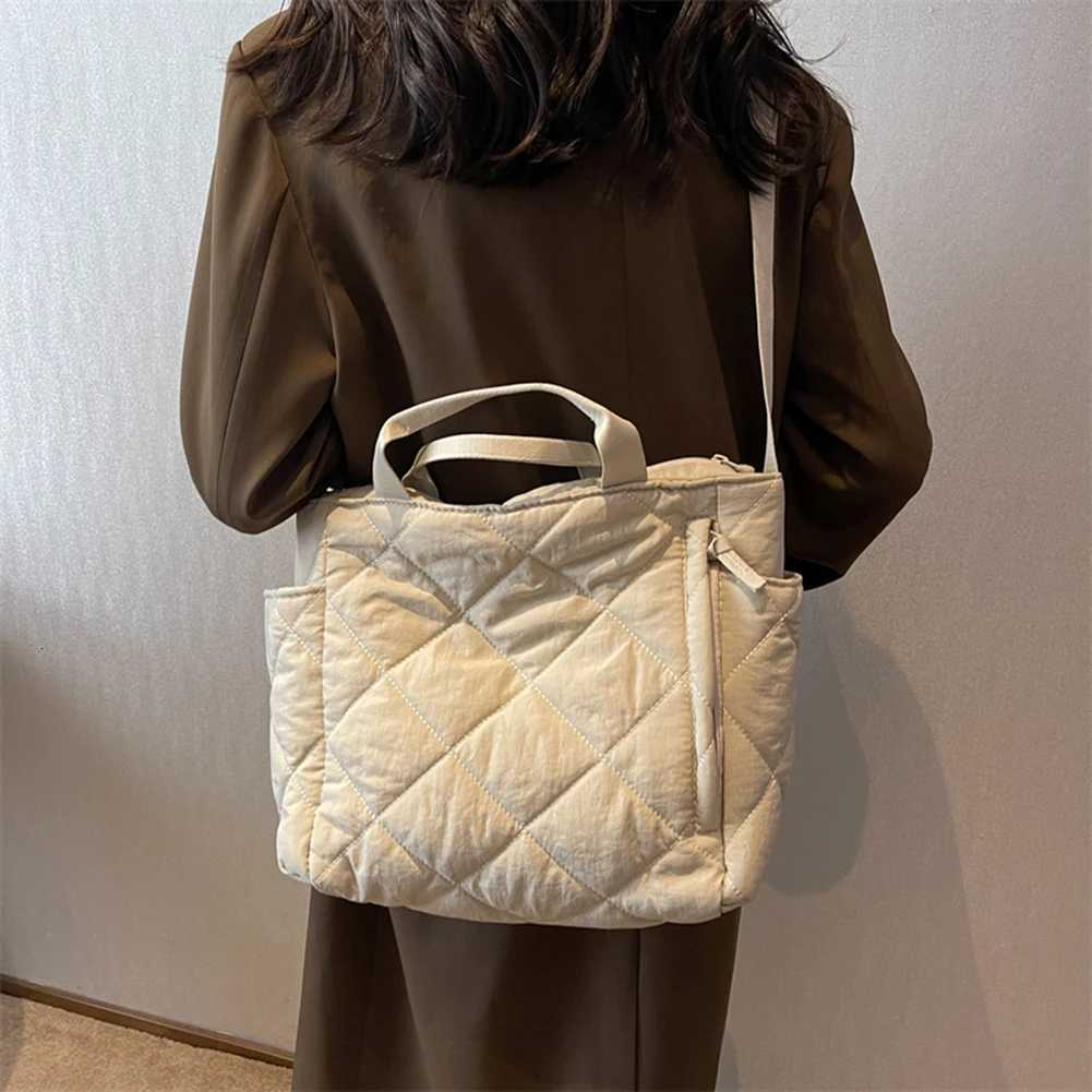 Quilted Tote Bag for Wen Puffer Hobo Handbag Luxury Design Quilted Padding Shoulder Bag Nylon Shoulder Bags Large Capacity Bag Y250730