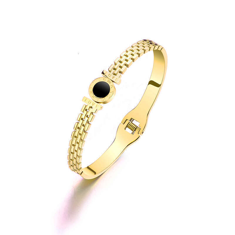 Roman Numeral Titanium Steel for Women, Ins Style, Non-Fading, Minimalist Design, Niche Design Sense, Internet Celebrity Watch, Gold Bracelet