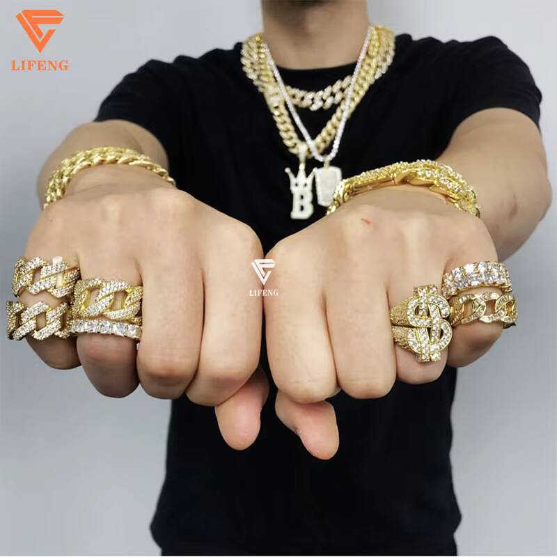 Fine Jewelry 18K White Gold Plated Silver 925 Women Men Hip Hop Ring Iced Out Diamond Moissanite Ring