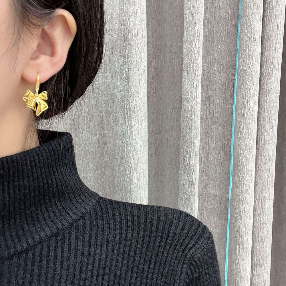 Hollow Bowknot Earrings for Women, High-end Unique Earrings, 2024 New Niche Design Fashion Ear Jewelry a82