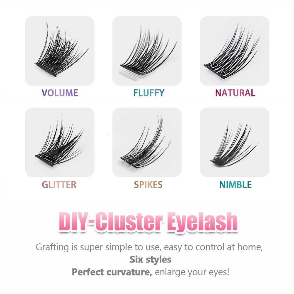YUANZHIJIE Wholesale Soft Ribbon Segmented False Bundles Eyelashes DIY Individual Clusters Lash Extensions Faux Mink Lashes Z250730