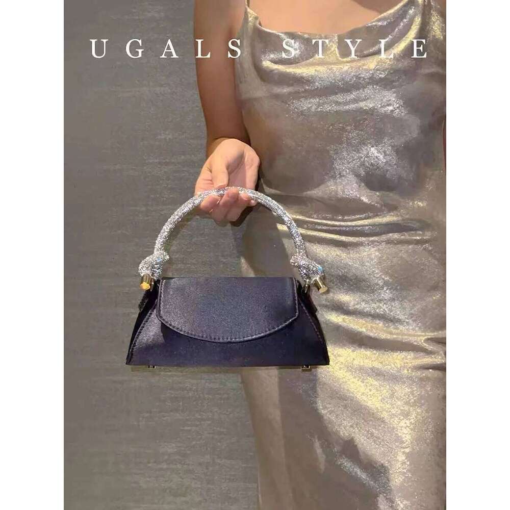 Fashion Women's Handbag Satin Square Glitter Shiny Dia Handle Evening Wedding Party Clutch Purse Shoulder Bag